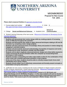 Course prefix, Section number and Title: VC 405 Motion