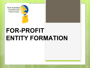 for-profit entity formation