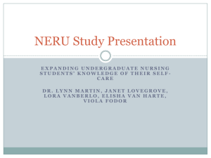 NERU Study Presentation - Faculty of Health Sciences