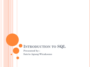 Introduction to SQL