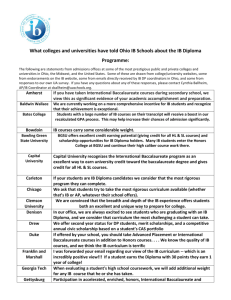 What colleges and universities have told Ohio IB Schools about the