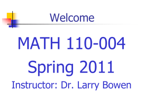 Welcome to Math 112 - Center for Academic Success