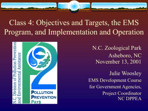 Class 4: Objectives and Targets, the EMS Program