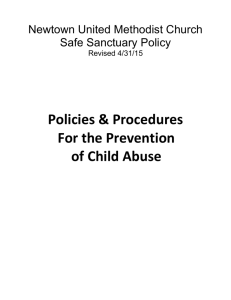 NUMC Safe Sanctuary Policy 2015 – Final