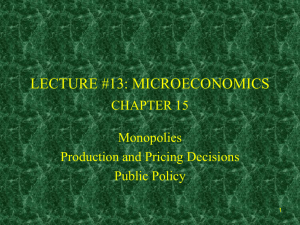 LECTURE #13: MICROECONOMICS CHAPTER 15