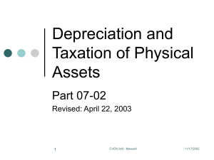 Depreciation and Taxation of Capital Assets