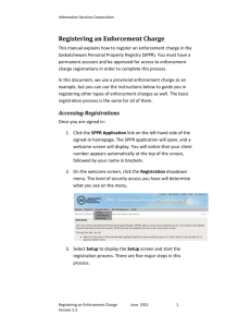 Registering an Enforcement Charge