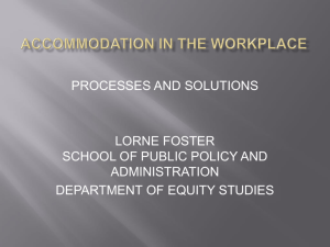 Accommodation in the Workplace: Processes and Solutions