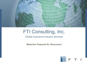 FTI CONSULTING, INC GLOBAL INSURANCE INDUSTRY