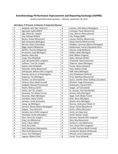 Minutes - Anesthesiology Performance Improvement and Reporting