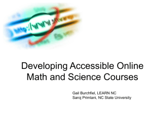 Developing Accessible Online Math and Science Courses