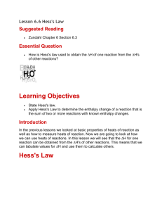 Lesson 6.6 Hess Law