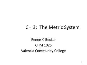 CH 3: The Metric System