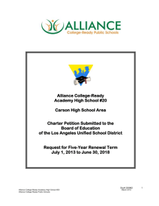 Alliance College-Ready Academy High School #20 Charter Petition