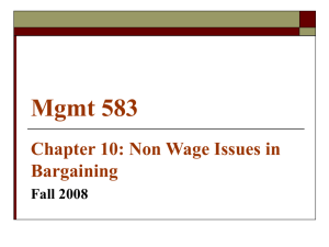 Mgmt 583 Chapter 10 Non Wage Bargainng Issues