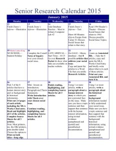Senior Research Calendar 2015