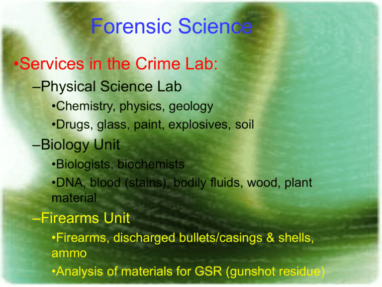 Forensic Science 1