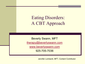 Eating Disorders: A CBT Approach: Powerpoint presentation