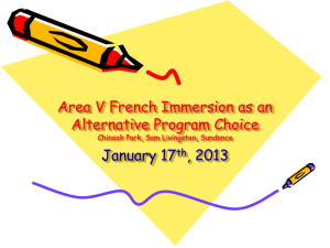 Area V French Immersion Presentation