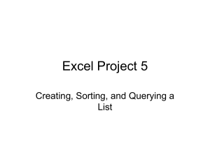 Excel Project 5