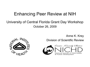 National Institutes of Health Peer Review Medical Rehabilitation