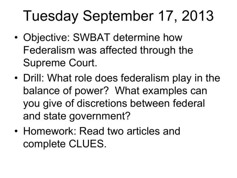 Federalism And Supreme Court Cases