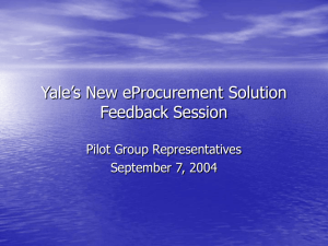 Yale's New eProcurement Solution Feedback