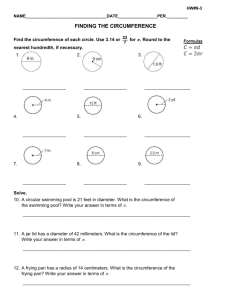 HW 9-3 Finding the Circumference