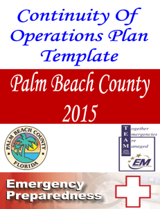 Continuity of Operations Plan Template
