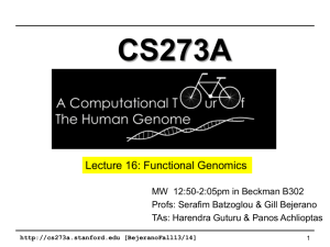 Gill: Functional Genomics - A computational tour of the human genome