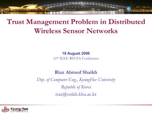 Trust - Wireless Sensor Network Security