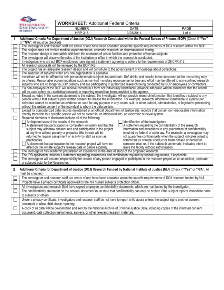 hrp-318-worksheet-additional-federal-agency-criteria