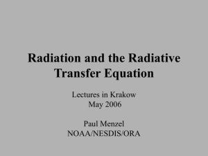 Lecture 1– Radiation and the Radiative Transfer Equation(Paul