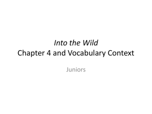 Into the Wild Chapter 4 and Vocabulary Context