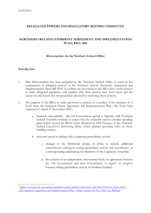 NI Stormont Agreement and Implementation Plan Bill