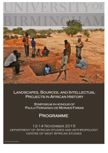 Landscapes, Sources, and Intellectual Projects in African History