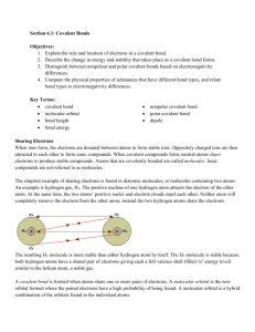 Section 6.1: Covalent Bonding Basics
