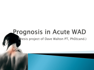 Prognosis in Acute WAD