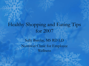 Healthy Shopping and Eating Tips for 2007