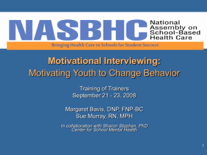 Motivational Interviewing: Motivating Youth To Change Behavior