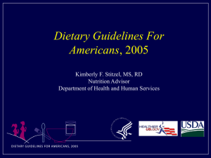 USDA Dietary Guidelines for Americans 2005