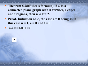 If G is a connected plane graph with n vertices, e edges and f