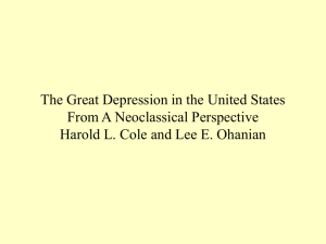 The Great Depression in the United States From A Neoclassical
