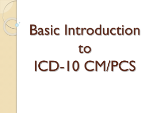 Basic Introduction to ICD-10 CM/PCS