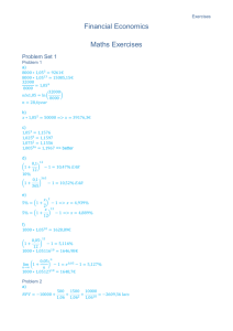 Exercises Maths Exercises Financial Economics Maths Exercises