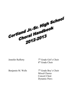 Choirs Handbook - Cortland Jr.