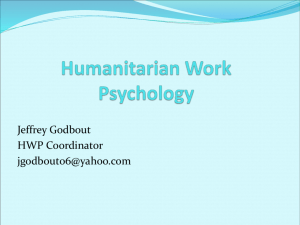 Humanitarian Work Psychology General bmore Overview 1