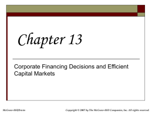 Corporate Financing Decisions and Market Efficiency