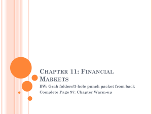 Chapter 11: Financial Markets