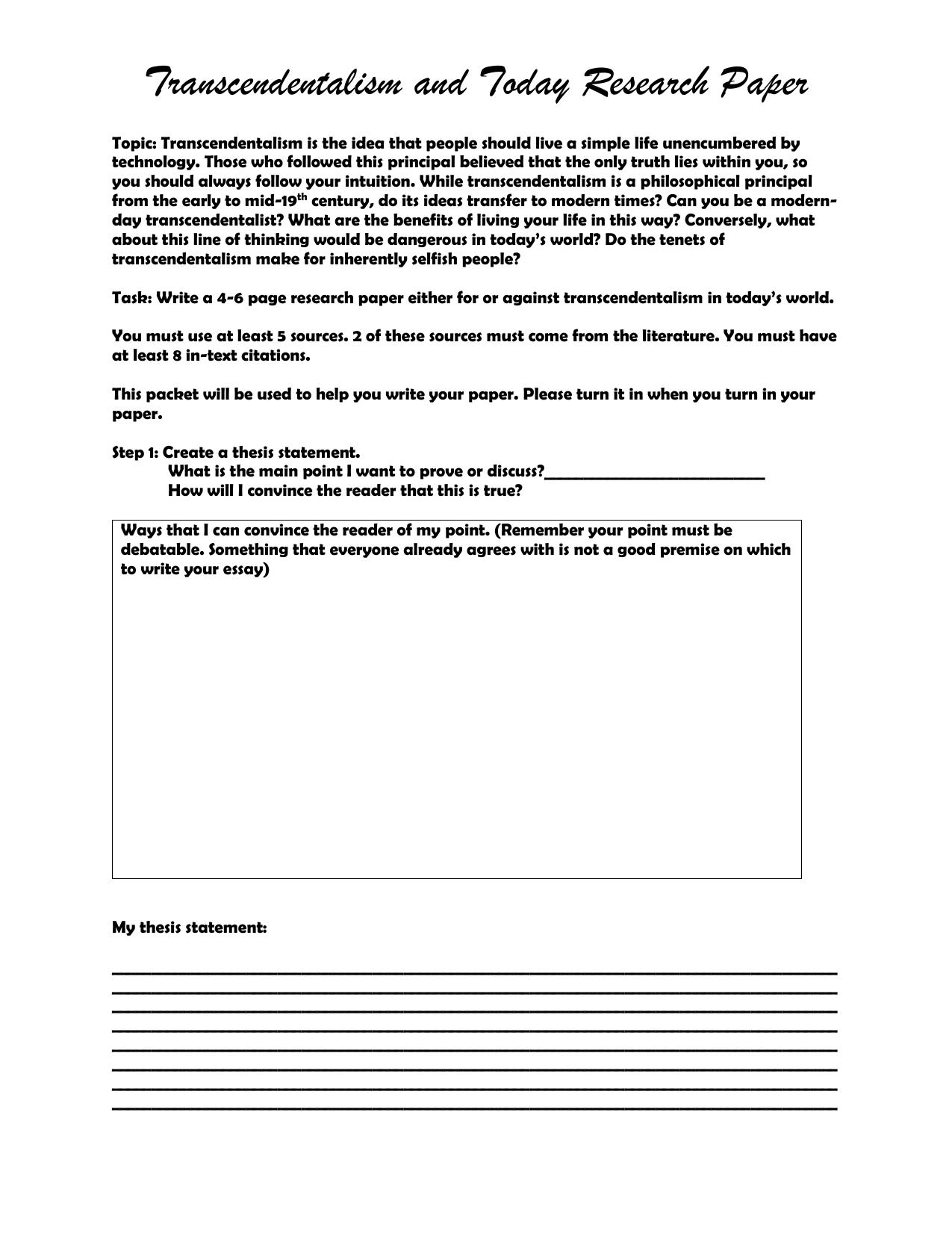 Реферат: Transcendentalism Essay Research Paper Tim St AmourMrs